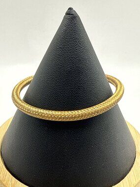 Vintage Gold Mesh Bangle Magnetic Woven Textured Bracelet Boho Stacking Retro